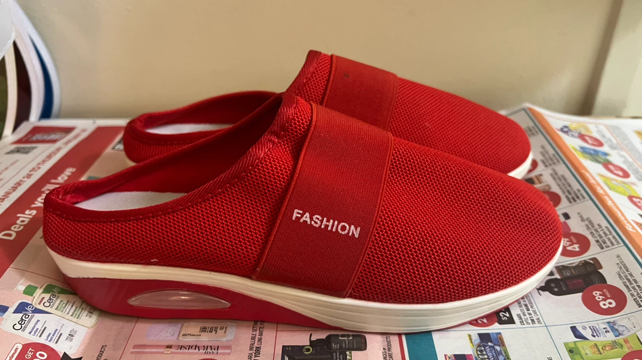 Red Slip-On Women’s Fashion Sneakers - photo 4