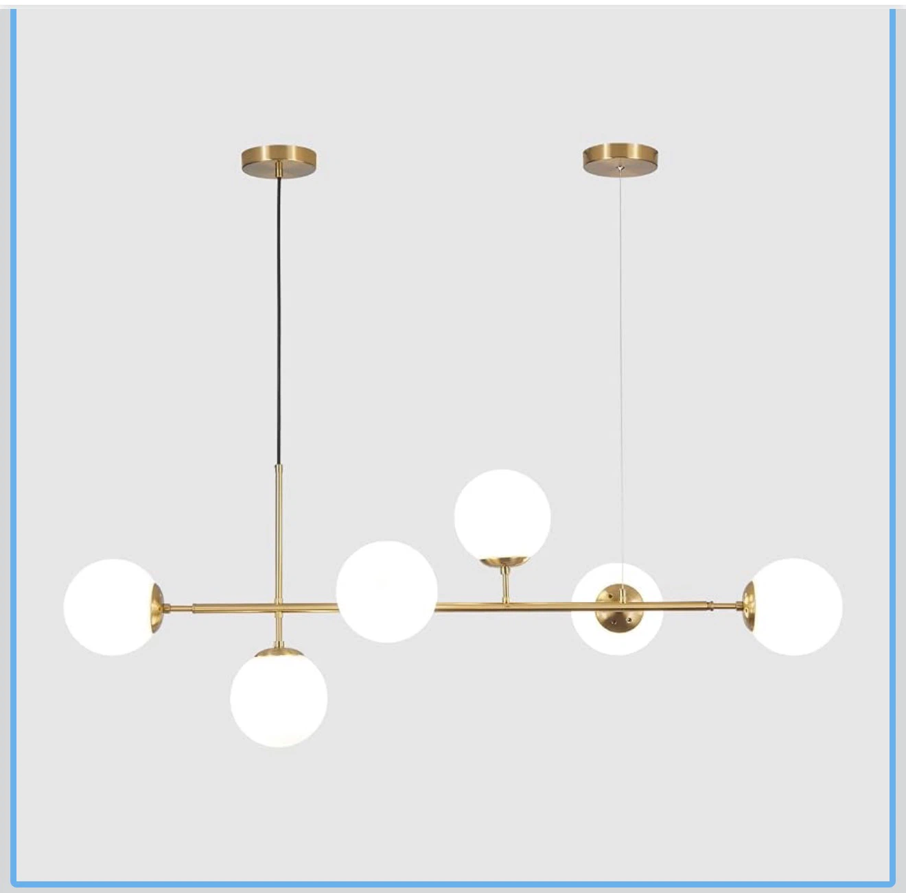 KCO Lights Modern Brass and Glass Chandelier