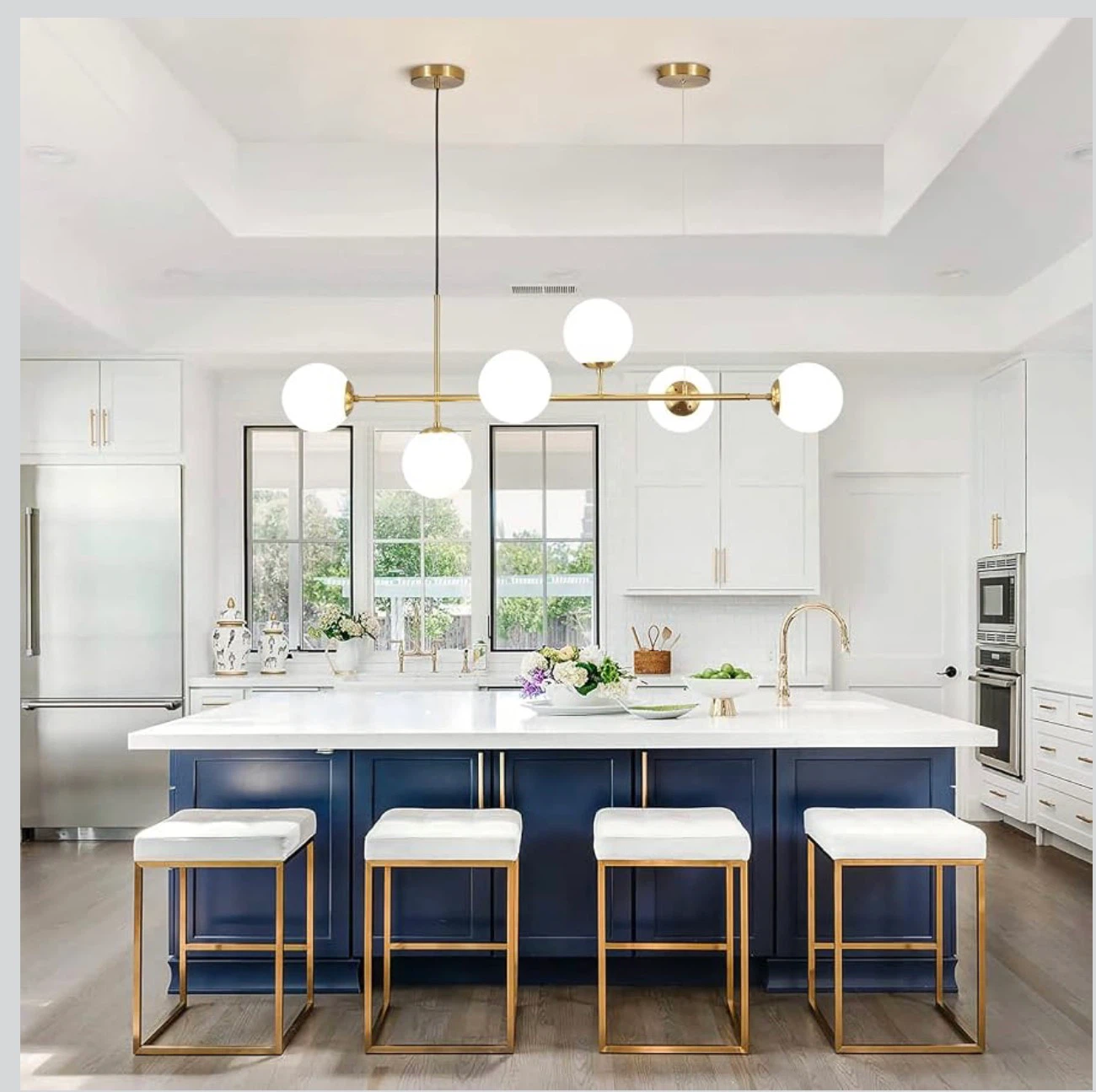 KCO Lights Modern Brass and Glass Chandelier - photo 2