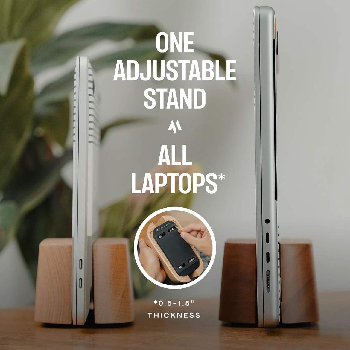 COREMINDED Solid Oak Adjustable Vertical Laptop Stand - photo 4