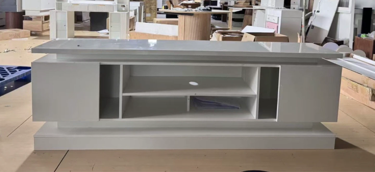 New White LED TV Stand 71" Gloss Finish - photo 3