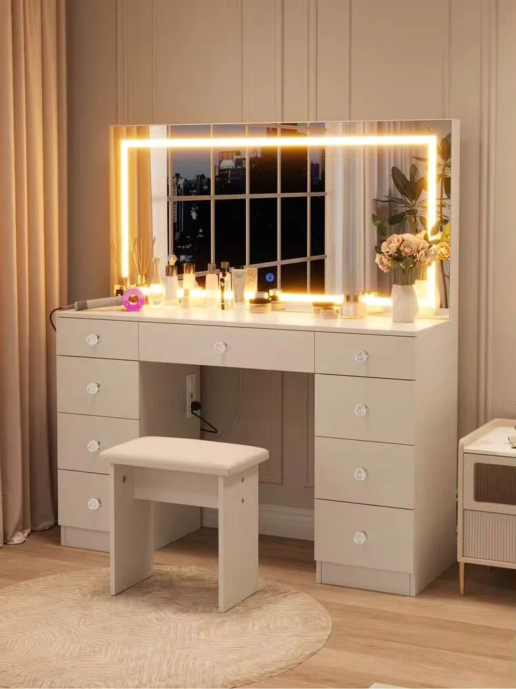 New in box White LED Vanity Dressing Table with Stool - photo 4