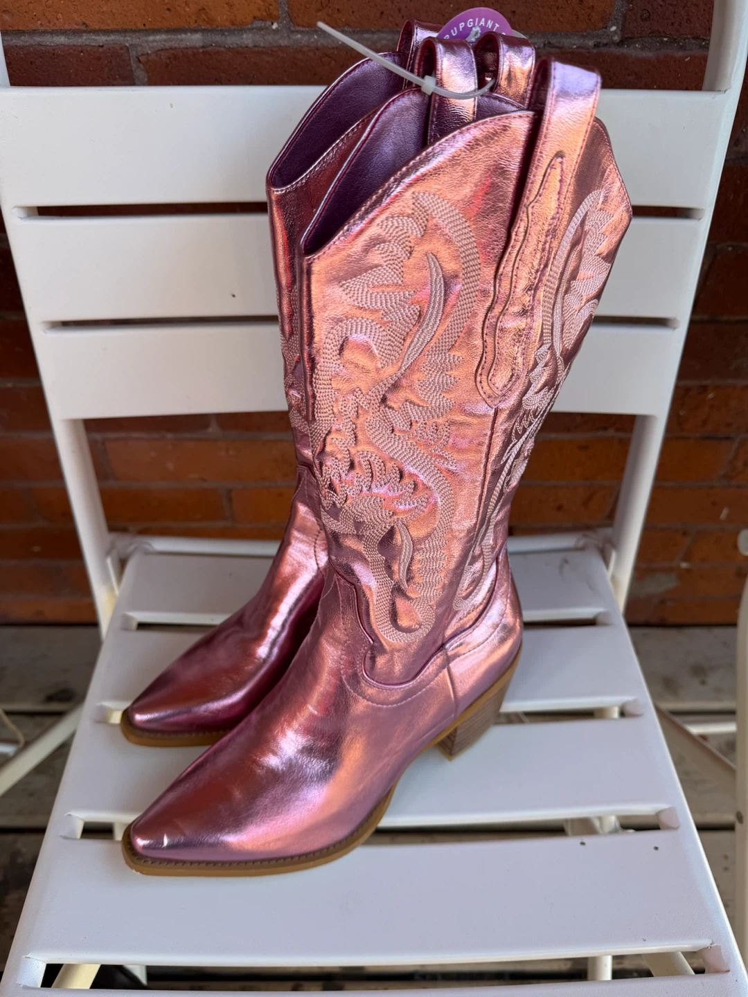 Metallic Pink Western Cowboy Boots