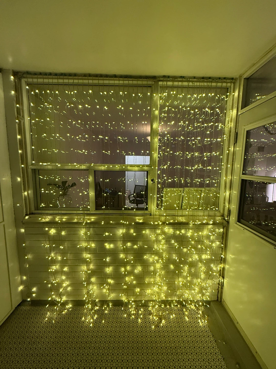 Warm White LED Curtain String Lights