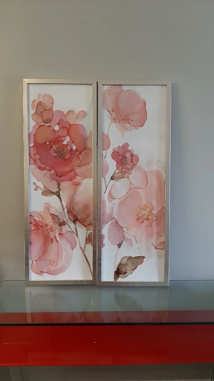 Set of Two Floral Wall Art Prints