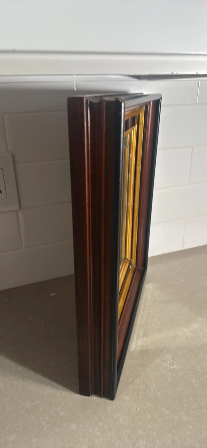 Vintage Wooden Wall Mirror 17” - 15” - photo 3