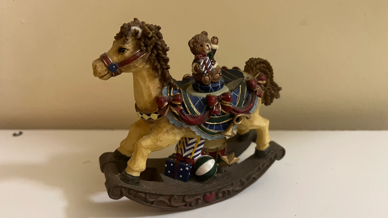 Decorative Rocking Horse with Teddy Bear