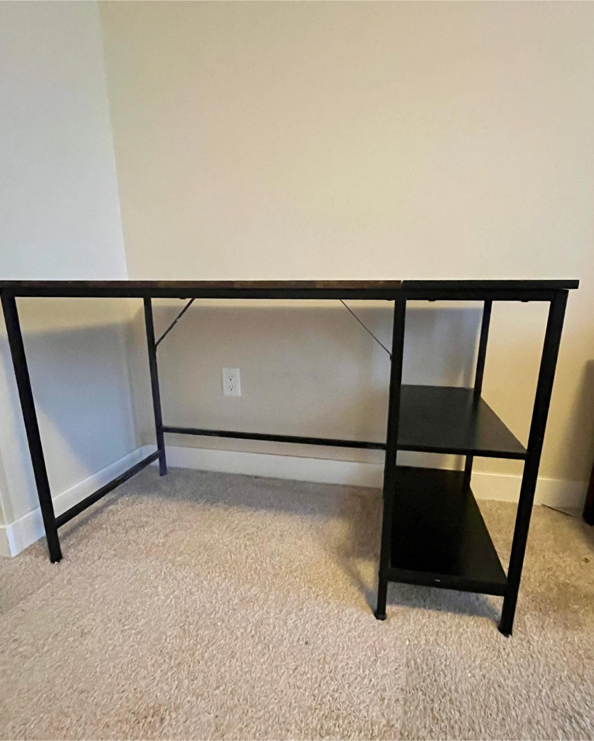 Industrial Style Desk with Side Shelving - photo 2