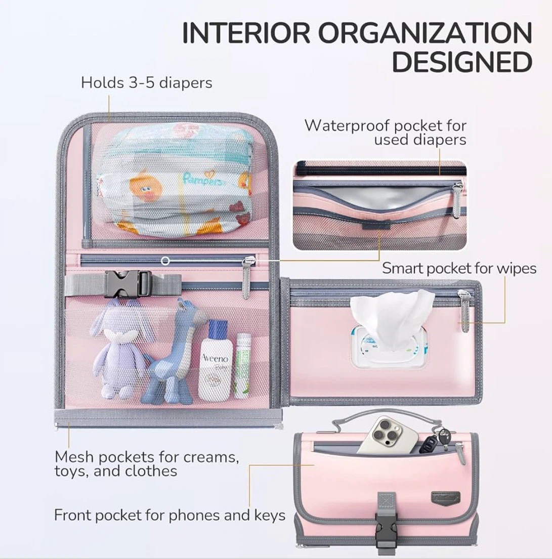 ALATINO Portable Baby Changing Pad – Brand New – Light Pink - photo 4