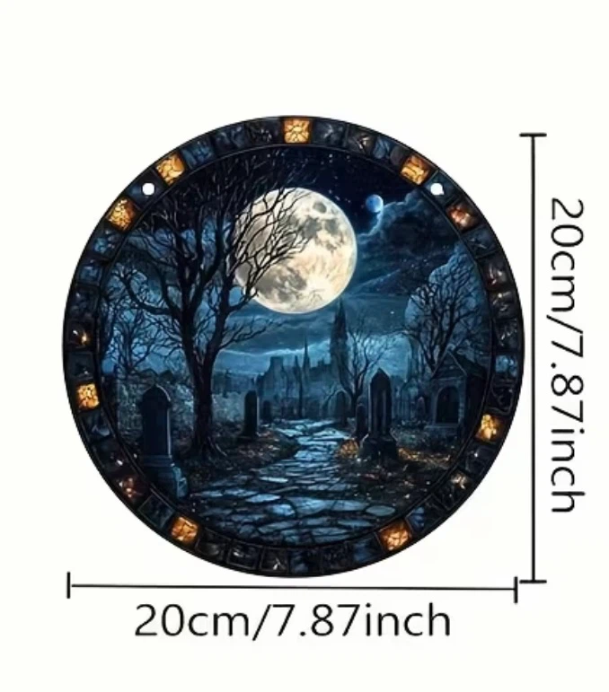 2D acrylic sun catcher, Gothic Night Cemetery, new - photo 2