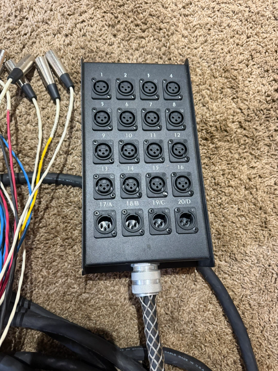 Mackie CFX20 MKII mixer and Yorkville SN164-X 100’ XLR snake