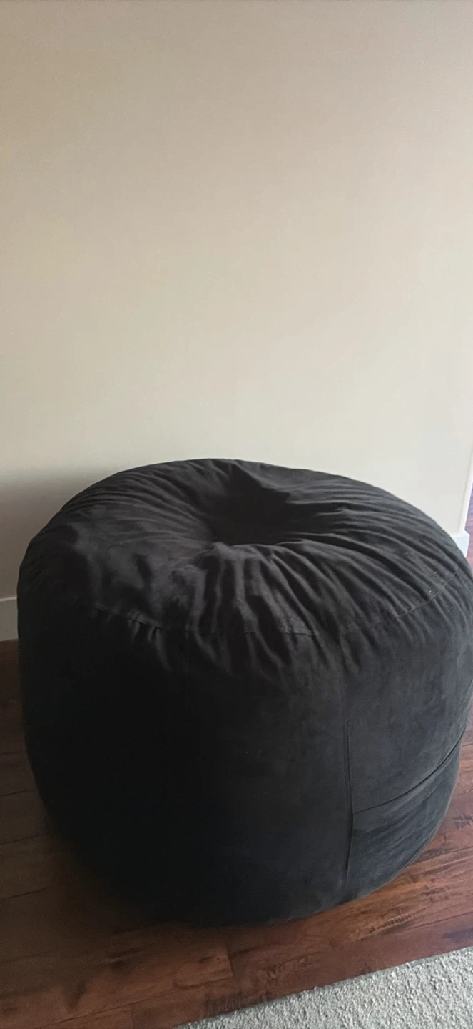 Black Suede Bean Bag Chair