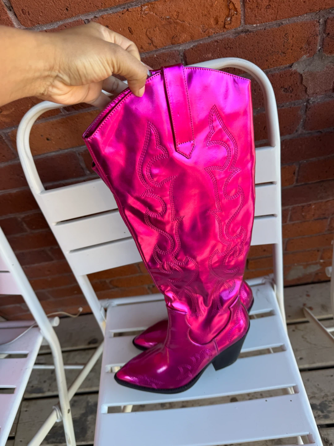 Metallic Pink Western Boots