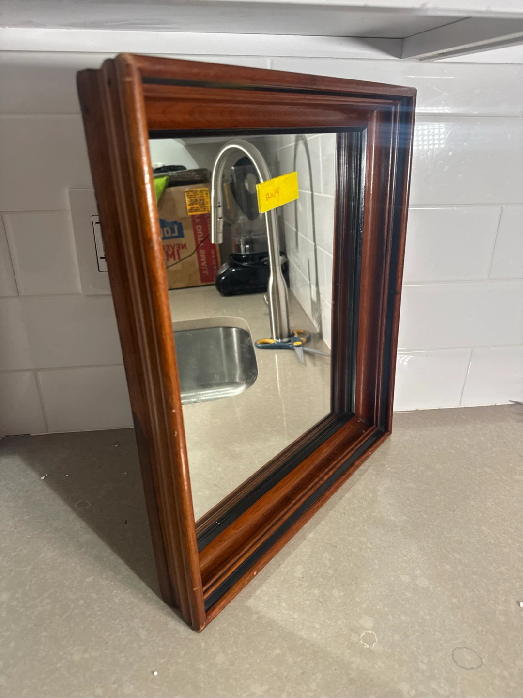 Vintage Wooden Wall Mirror 17”-15”