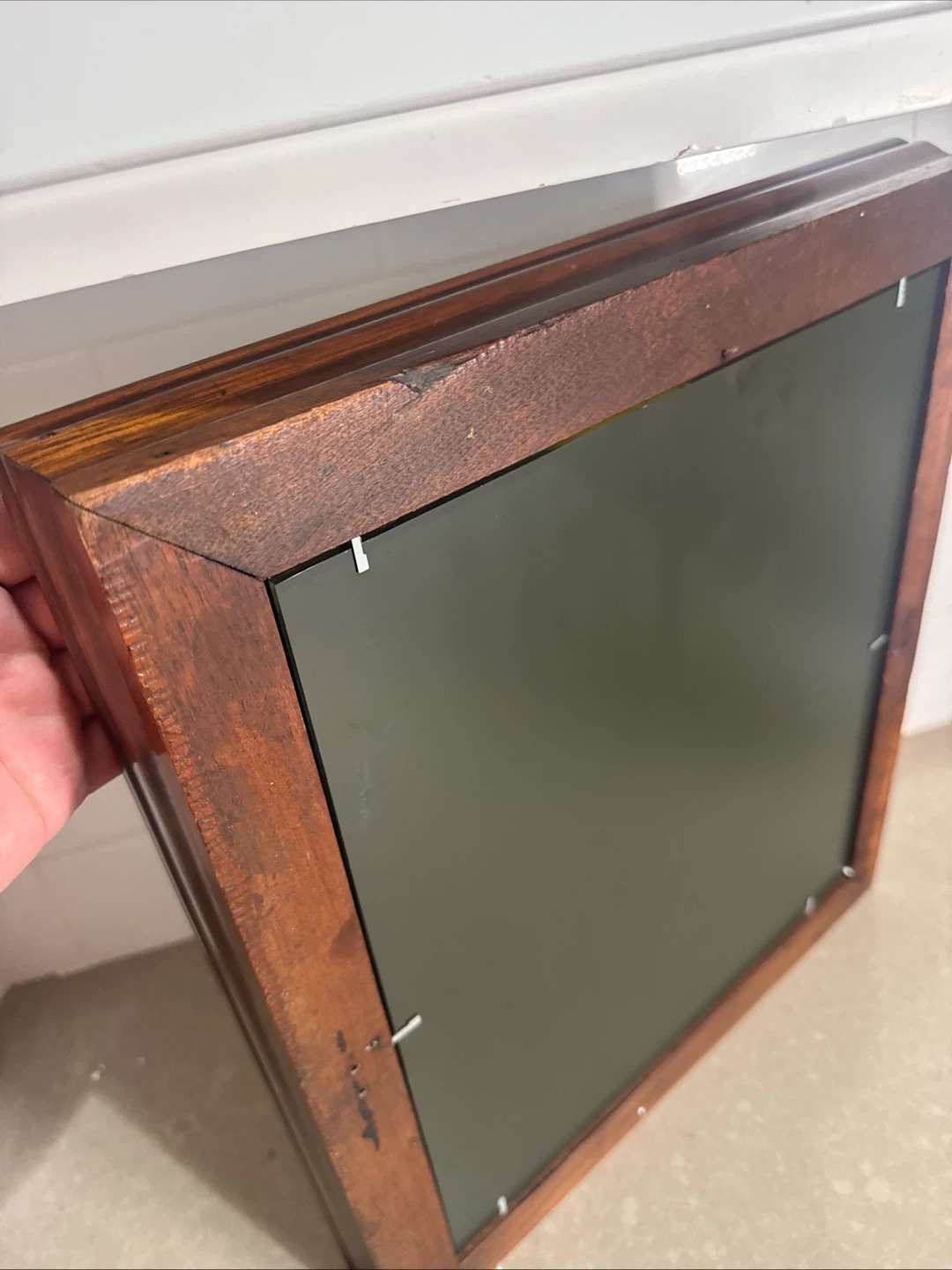 Vintage Wooden Wall Mirror 17”-15” - photo 5