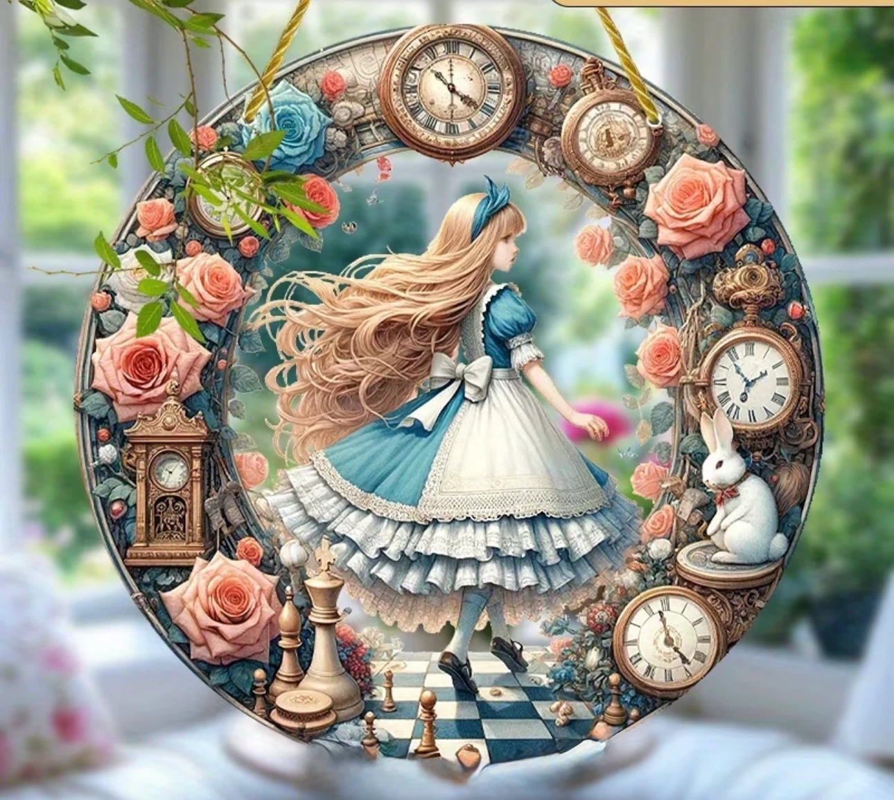 2D acrylic sun catcher, Alice in Wonderland, new