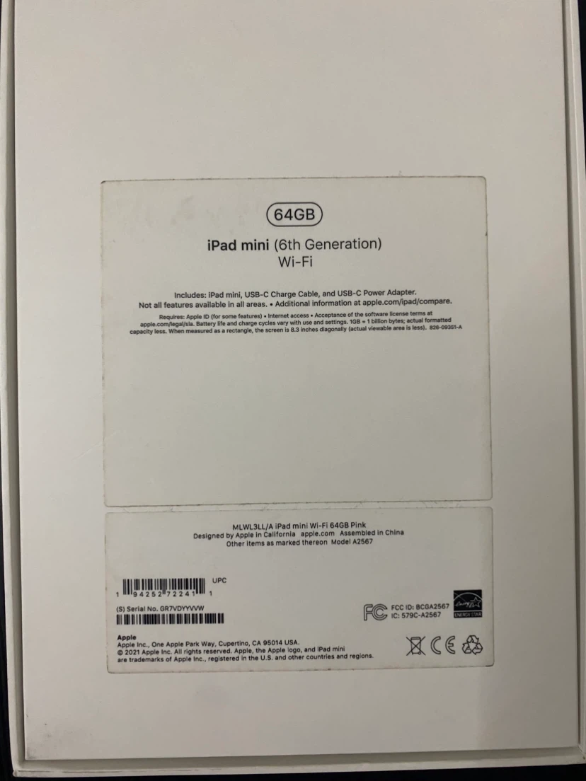 Apple iPad mini 6th Gen 64GB Wi-Fi Pink - photo 2