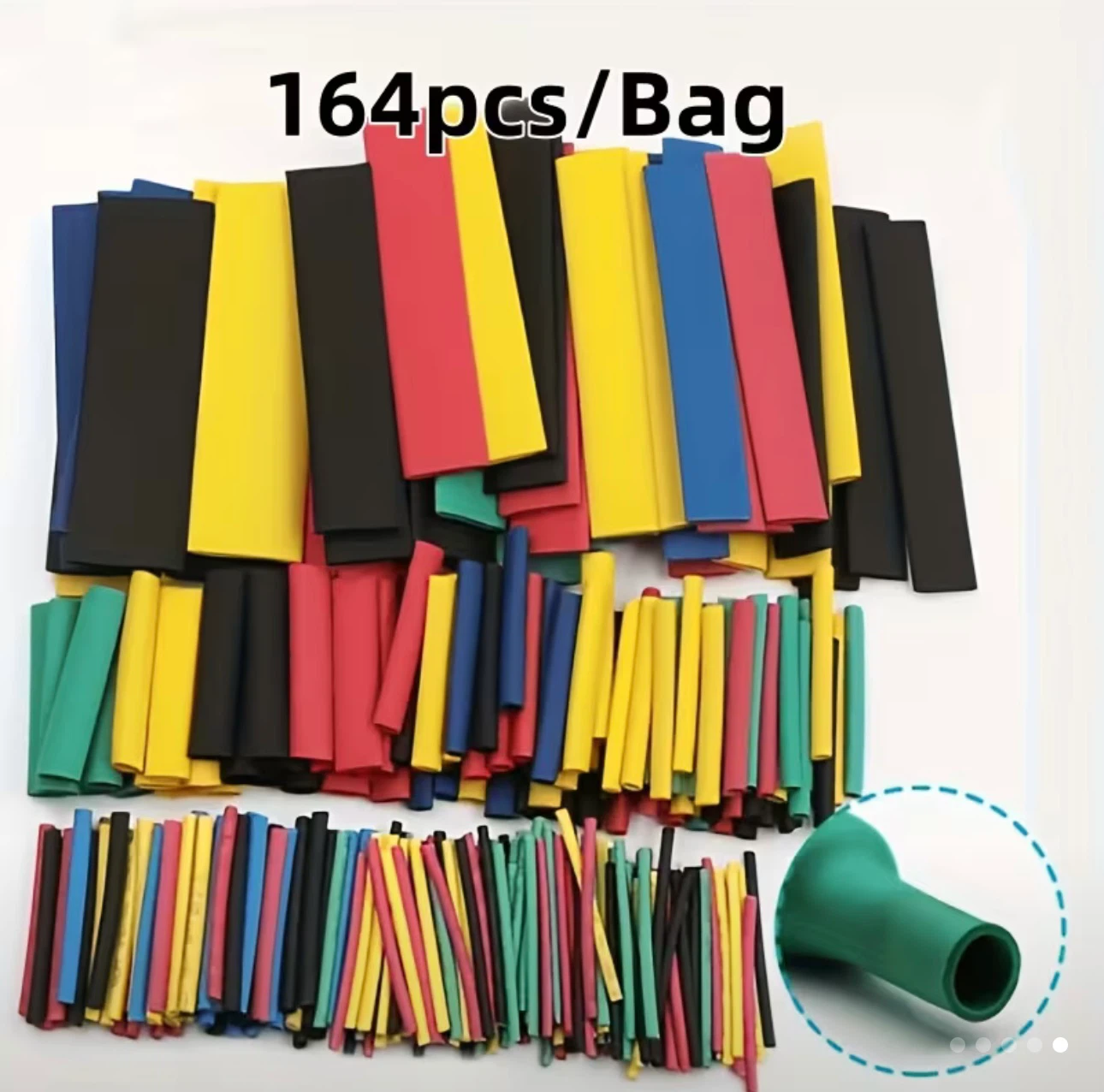 164 pcs heat shrinkable tube, shrink tube, new