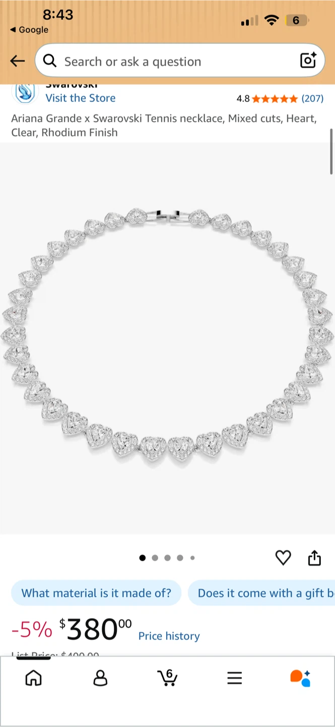 Swarovski Ariana Grande Tennis Heart Necklace - photo 2
