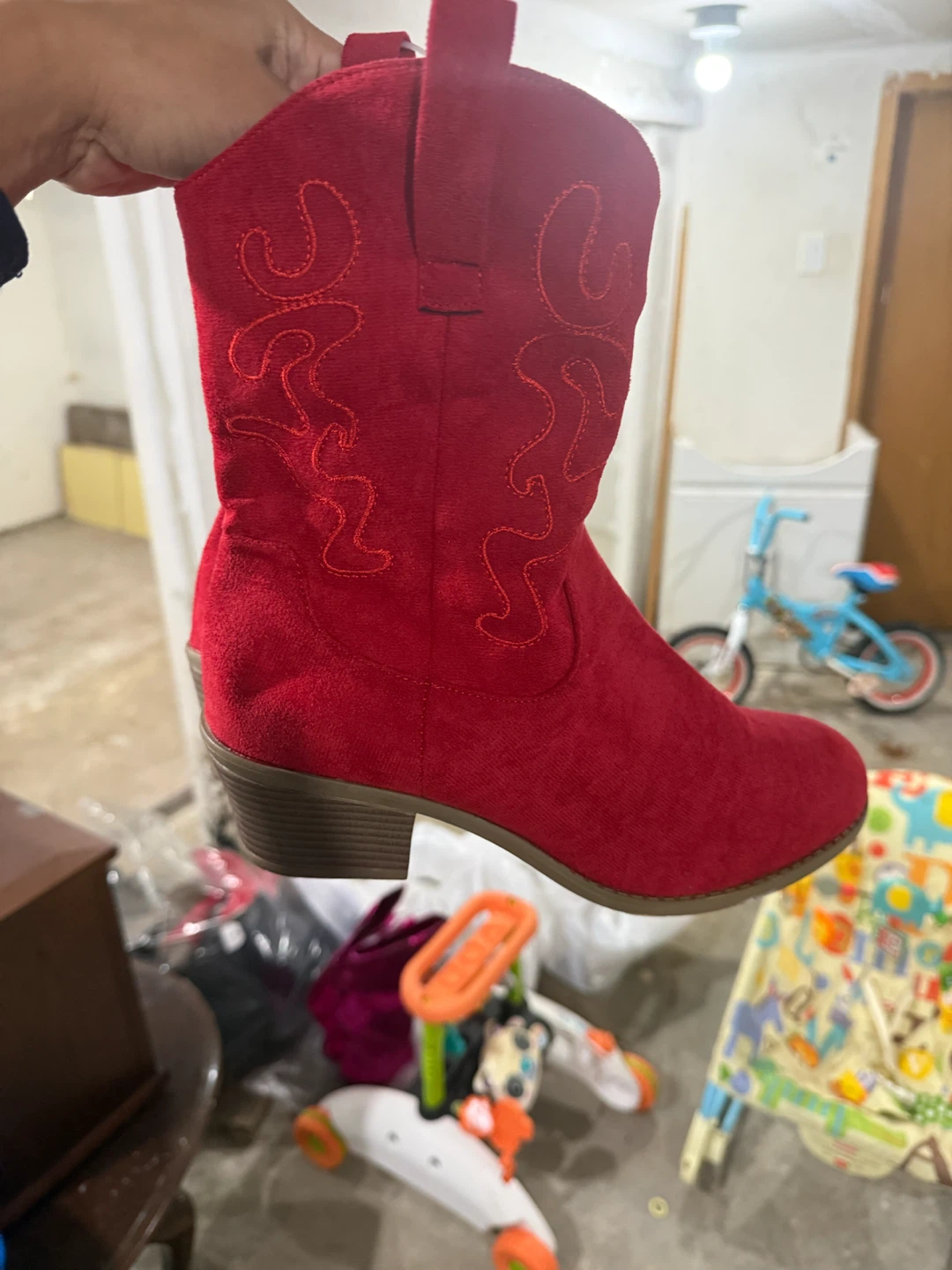 Red Suede Cowboy Boots