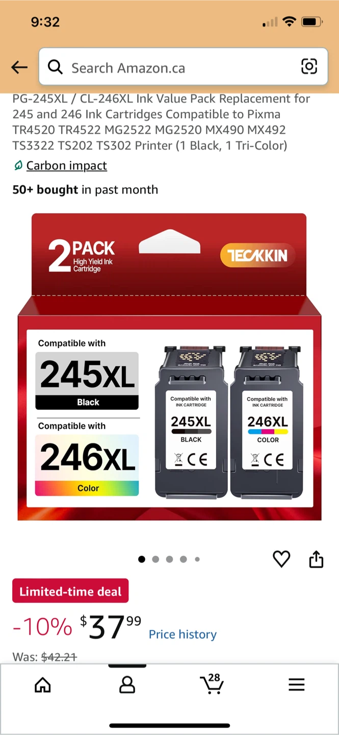 Teckkin 245XL/246XL Ink Cartridge Set