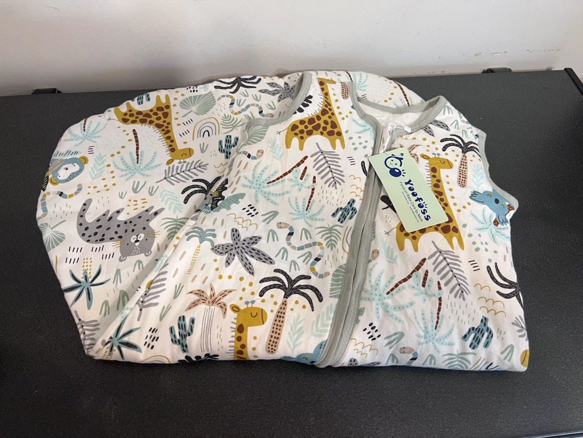 🦒 YooFoss Organic Cotton Baby Sleep Sack – 12–18 Months