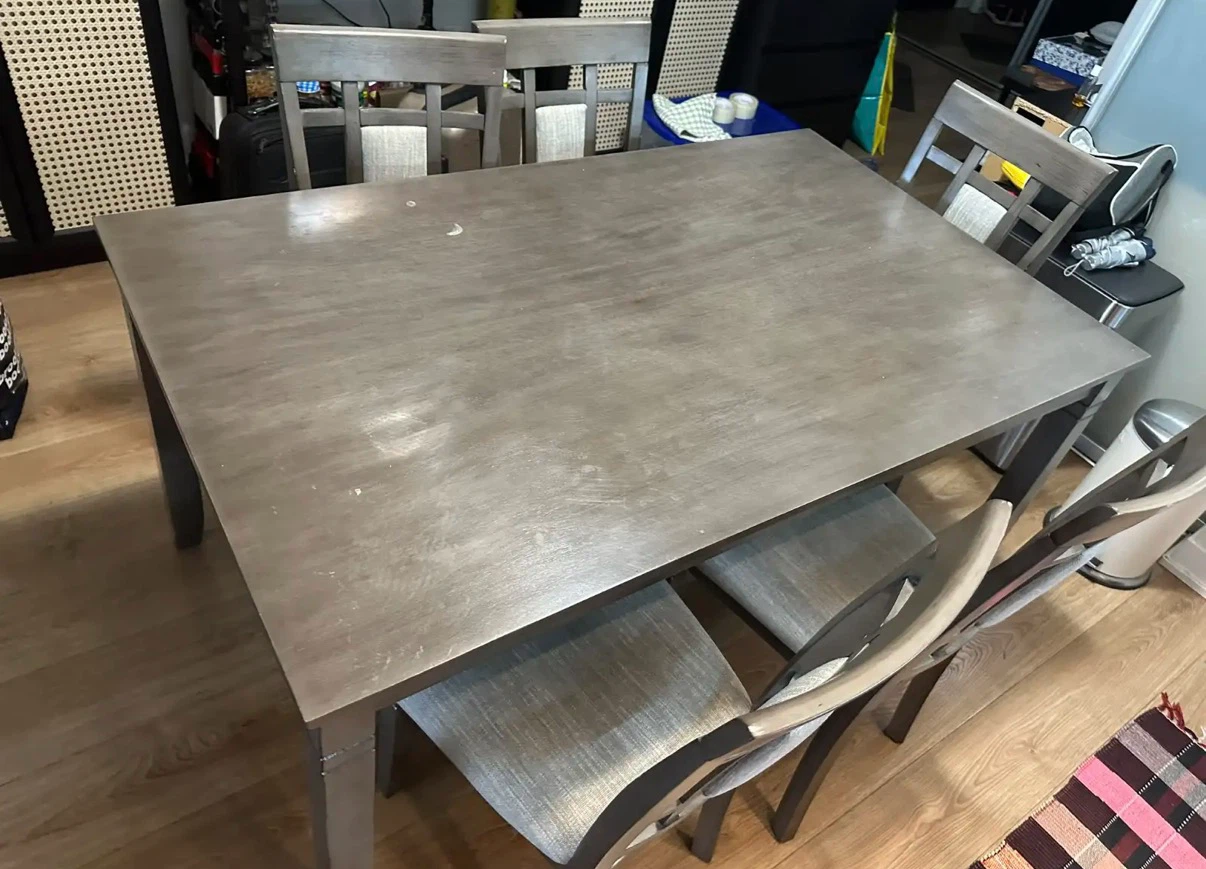 Grey Dining Set with 6 Chairs