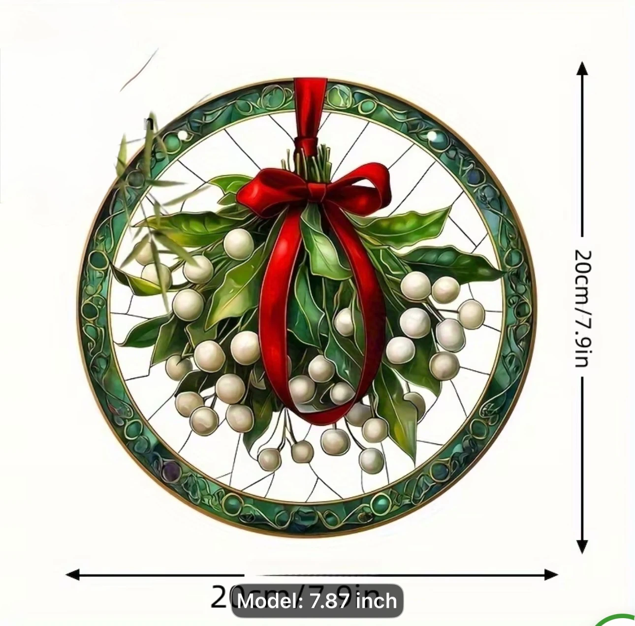 2D acrylic sun catcher, mistletoe, new - photo 2