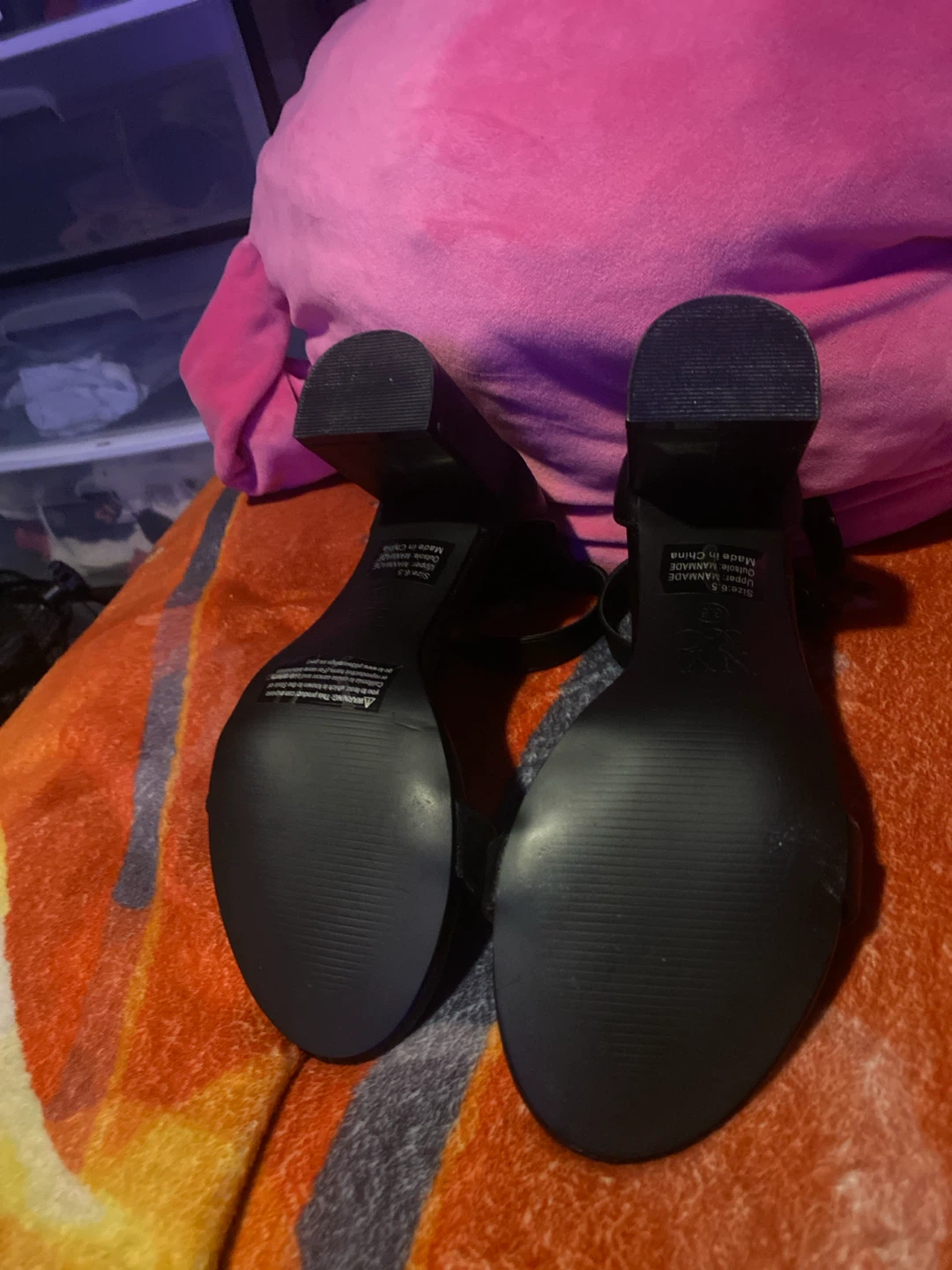NY&C Black Ankle Strap Heels - photo 2