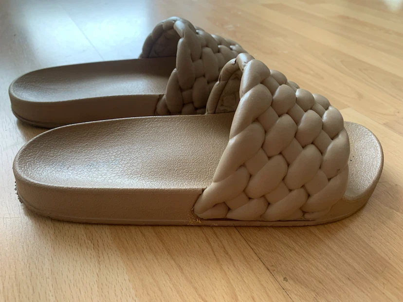 Beige Braided Slide Sandals Size 7 - photo 3