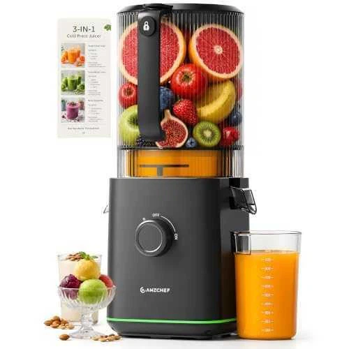 AMZCHEF 3-in-1 Cold Press Juicer