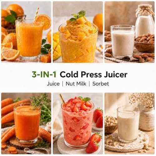 AMZCHEF 3-in-1 Cold Press Juicer - photo 3