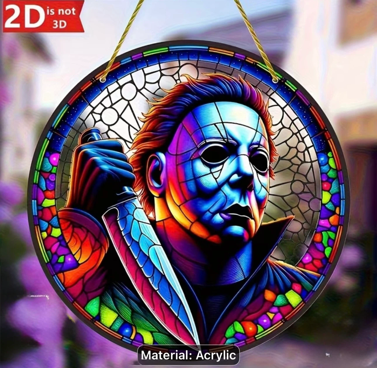 2D acrylic sun catcher, Michael Myers,