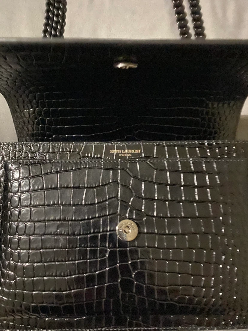 Saint Laurent Sunset Croc-Embossed Bag *** - photo 3