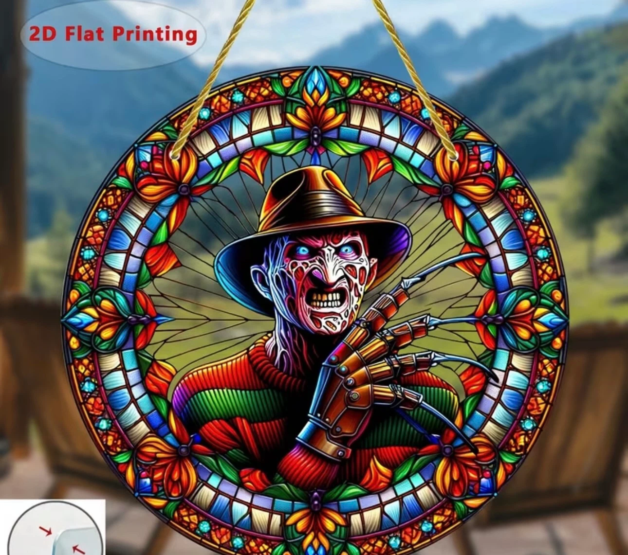 2D acrylic sun catcher. Freddy from nightmare on elm street,