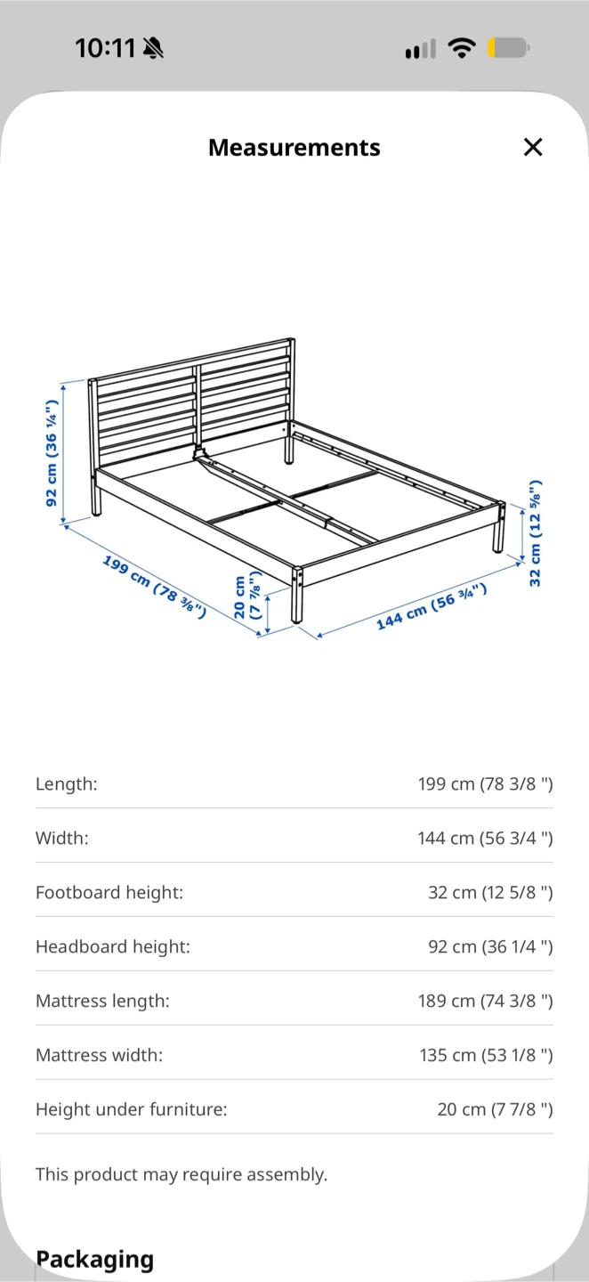 IKEA Bed Frame and Åkrehamn Foam Mattress
