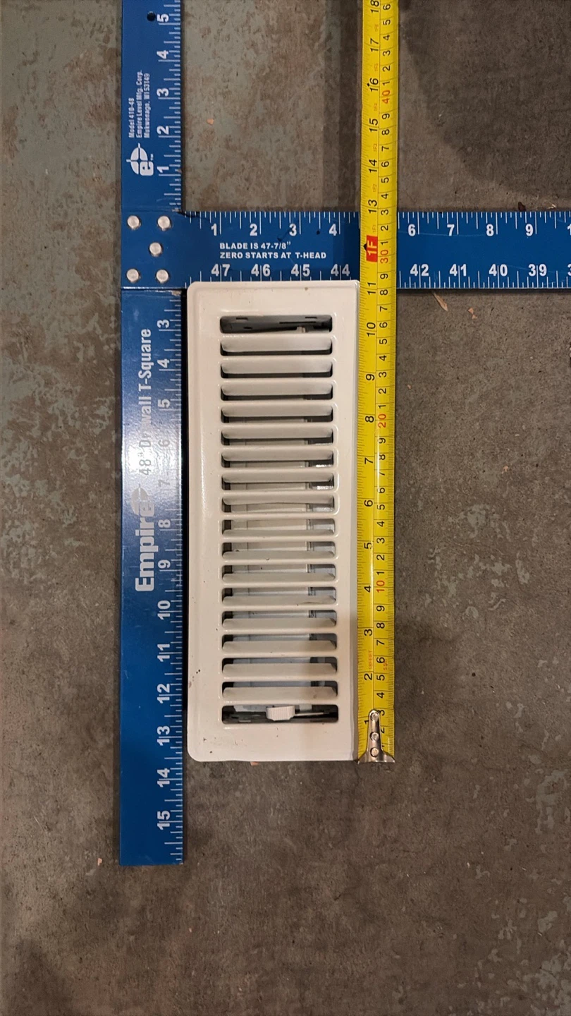 White Metal Floor Vent Register