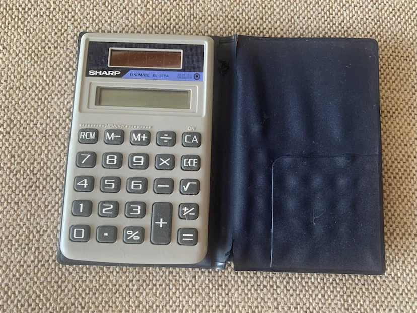 Sharp Elsimate EL-376A Solar Calculator with Wallet