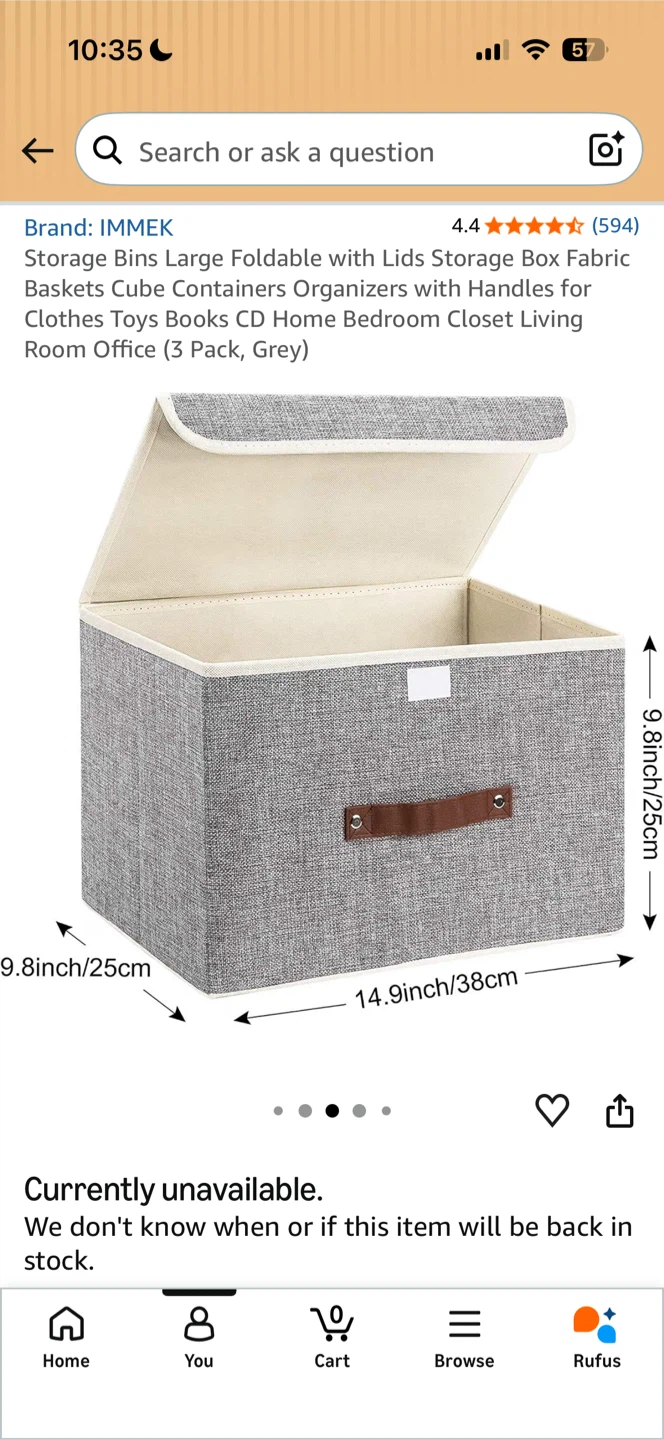 Set of 6 IMMEK Foldable Storage Bins - photo 2