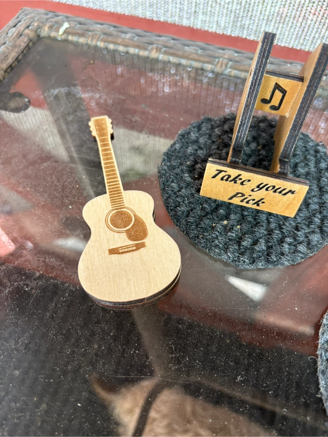 Custom Laser Engraved Guitar wooden Pick Holder - photo 2