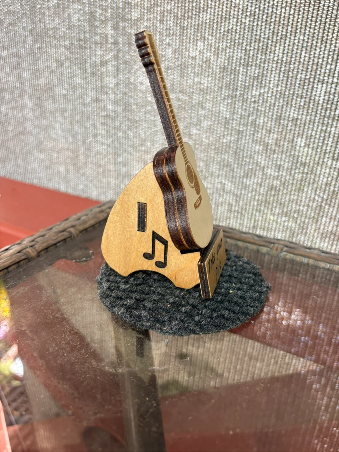 Custom Laser Engraved Guitar wooden Pick Holder - photo 3