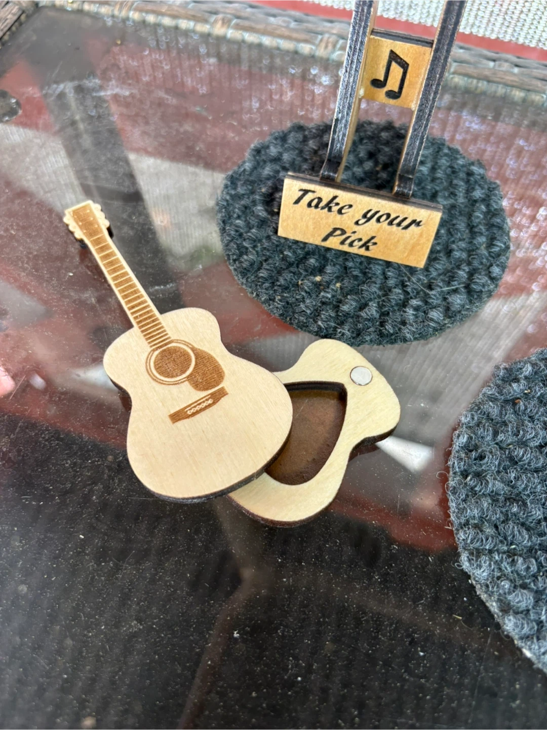 Custom Laser Engraved Guitar wooden Pick Holder - photo 5