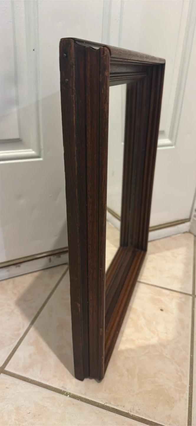 Dark Wood Rectangular Wall Mirror - photo 3