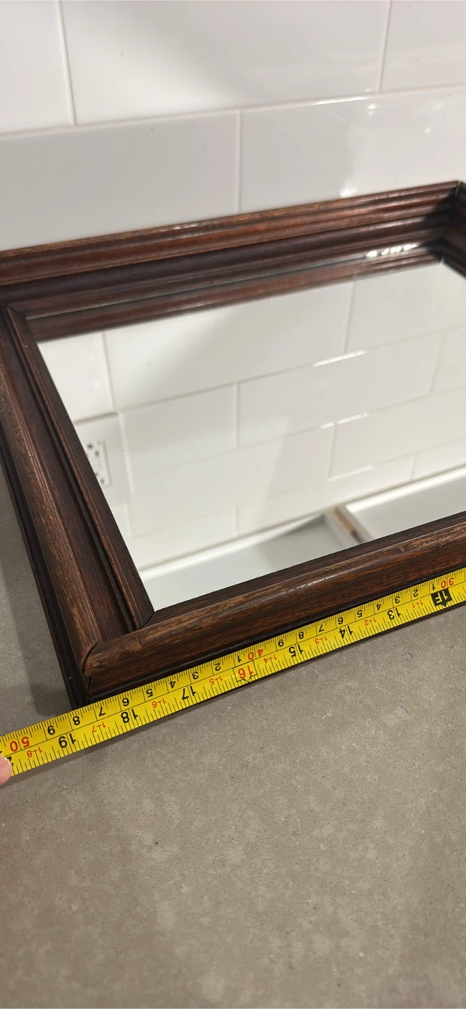 Dark Wood Rectangular Wall Mirror - photo 5