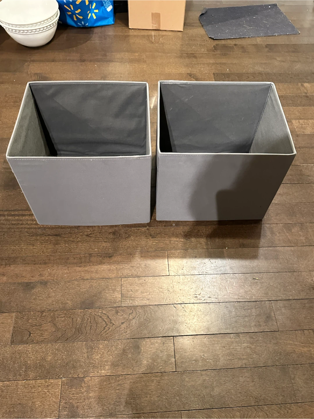 Two IKEA DRONA Storage Boxes