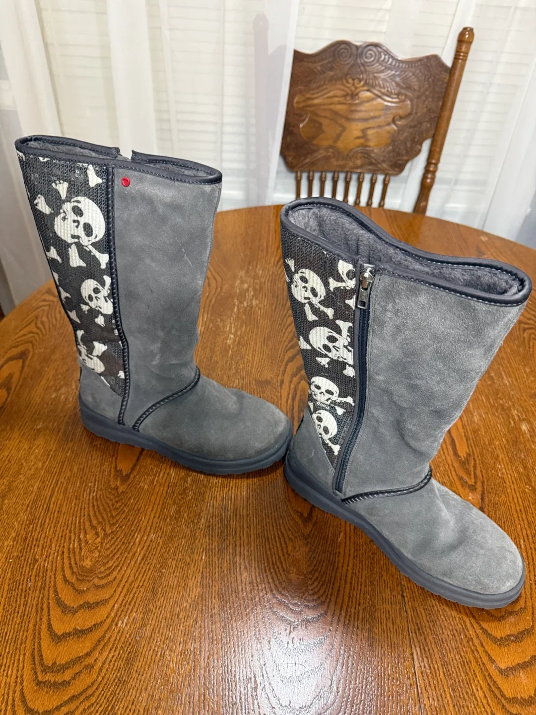 UGG Skull Print Suede Boots