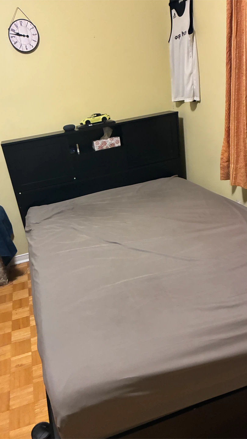 Black Bed Frame with Storage Headboard - photo 4