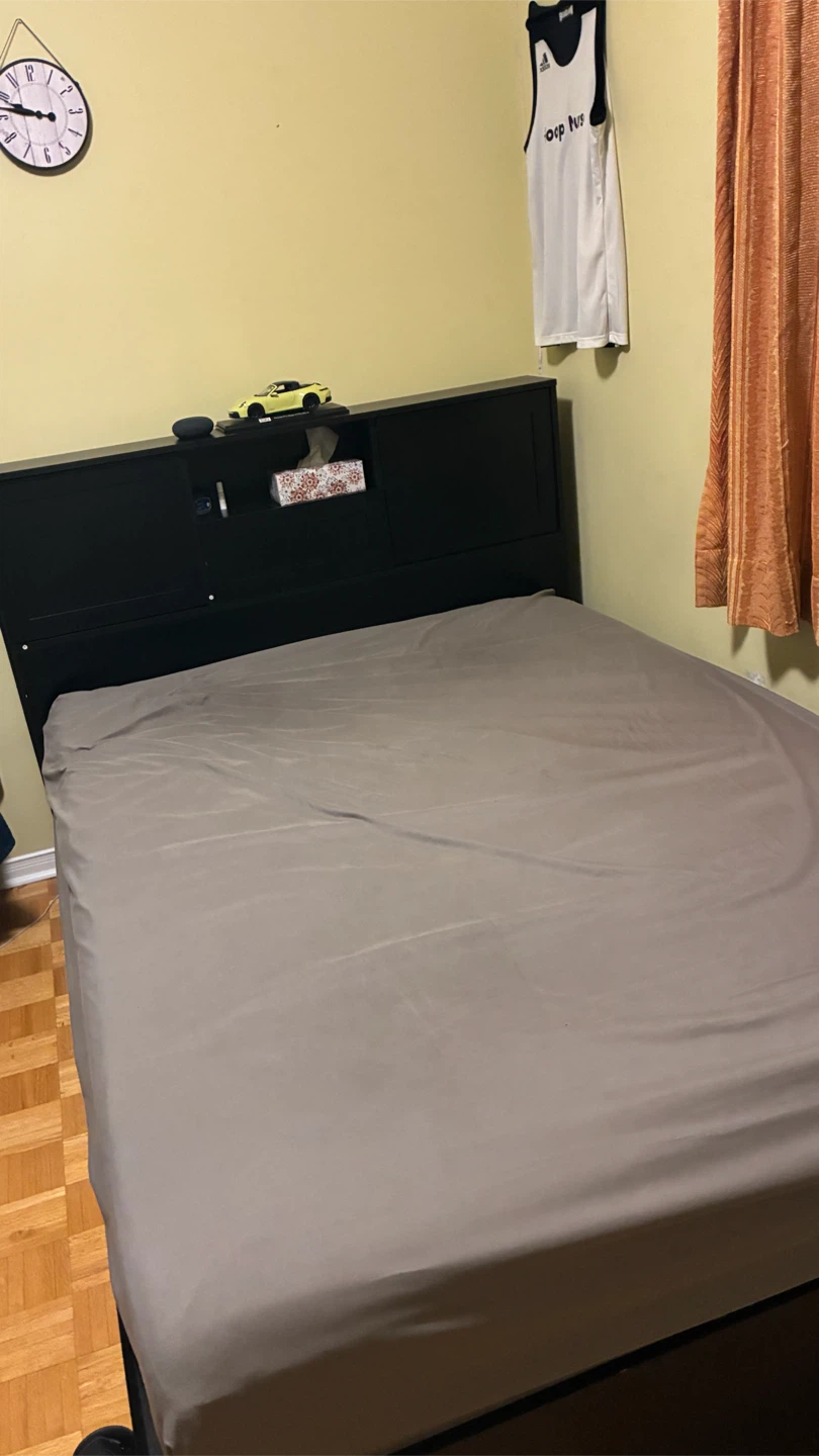 Black Bed Frame with Storage Headboard - photo 5