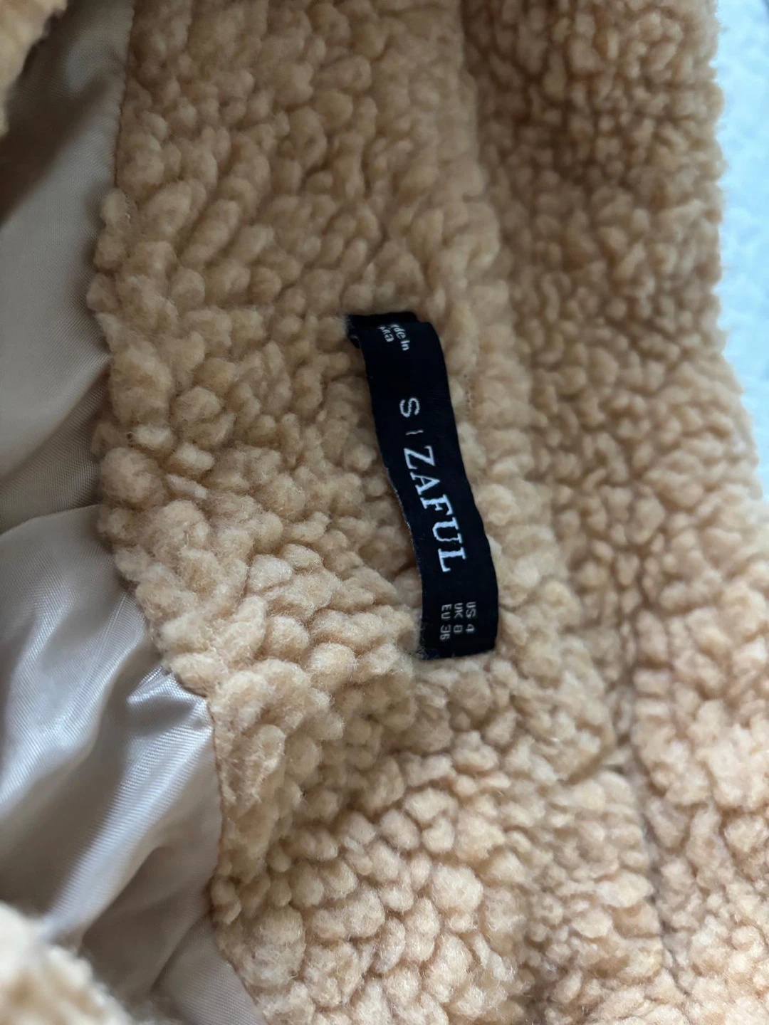 ZAFUL Beige Teddy Zip-Up Jacket - photo 2