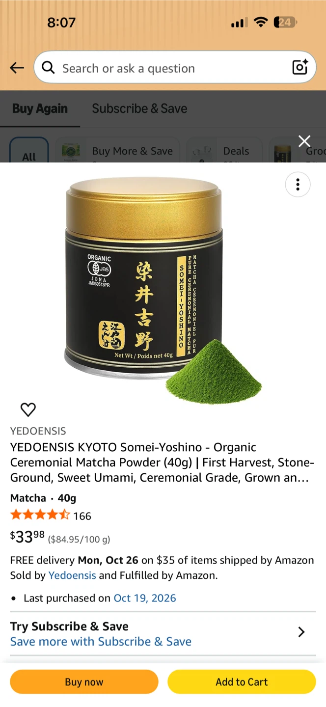 Yedoensis Somei-Yoshino Organic Ceremonial Matcha Powder - photo 2